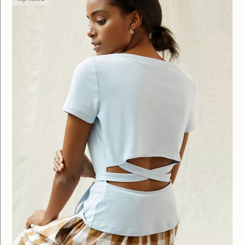 Anthropologie Maeve Backless Wrap Tee.